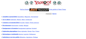 Page d'accueil Yahoo ! France, 26 décembre 1996