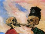 James Ensor, Squelettes se disputant un hareng saur, 1891